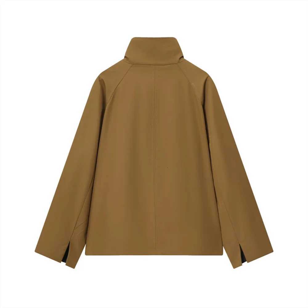 s new womens clothing is fashionable casual loose fit high neck design double-sided windbreaker jacketT251216