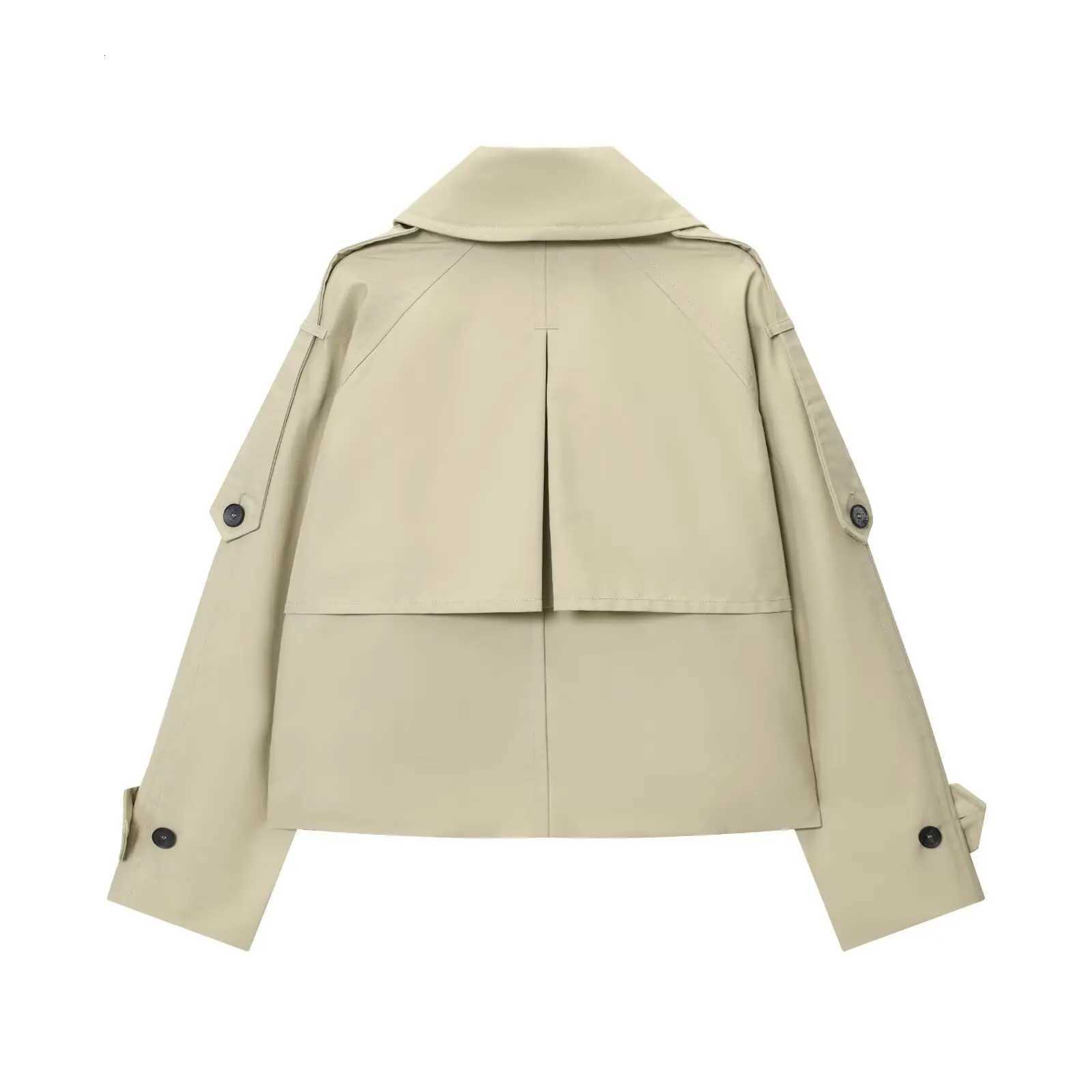 Chic Khaki Loose Womens Jacket Atumtn New Single Breasted Pocket Women Trench Coat 2025 New Female Windbreaker OutwearT251216