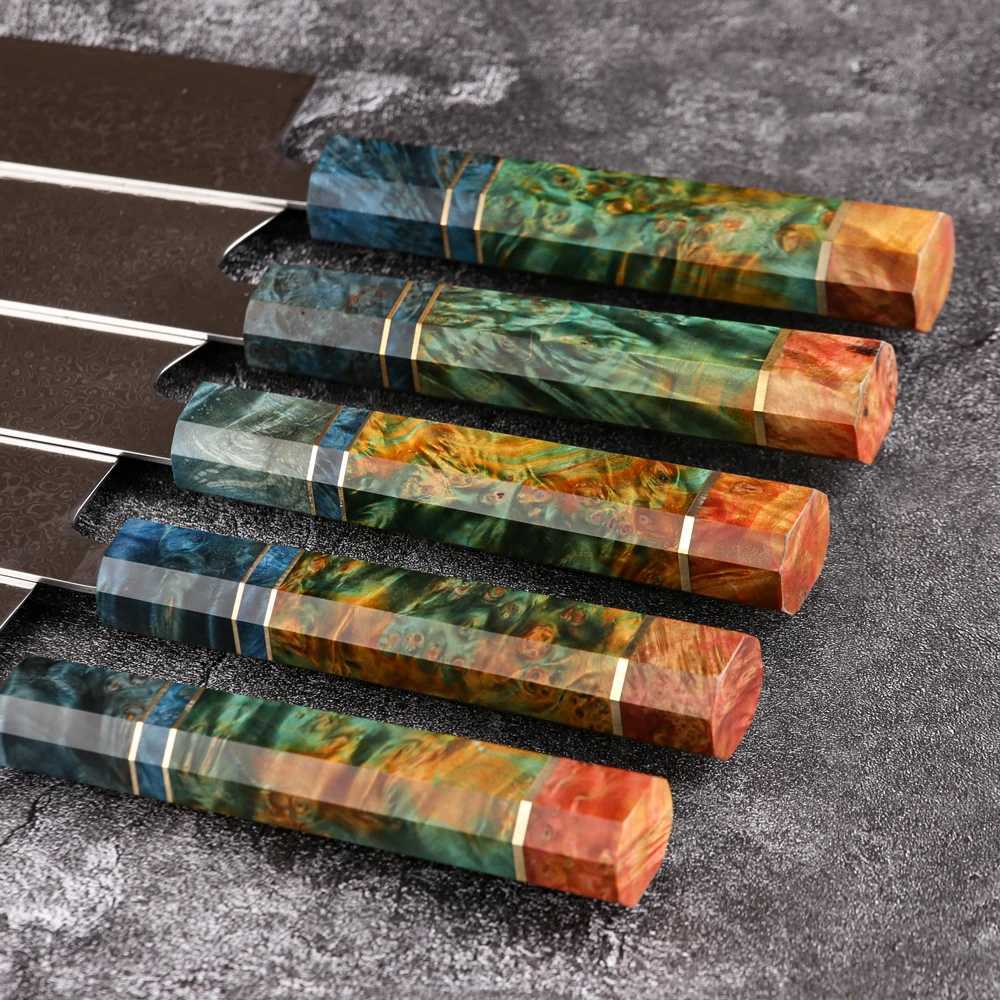 8 Inch Chef Knife 67 Layers VG10 Damascus Steel Kitchen Knives Stabilized Colored Wood Handle Professional Japanese Kiritsuke Kn C251216