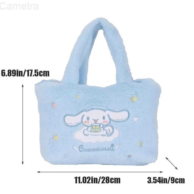 Sanrio Kawaii Plush Bag Kuromi Backpack Anime Melody Cinnamoroll Plushie Handbags Pochacco Cartoon Stuffed Bag for Girls Gifts H251216