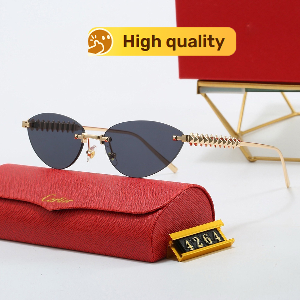 Clear Carter Glasses For Women Luxury Designer CRESW00751 Frameless Sunglasses High Quality Lady Cat Eye Sunglasses with Box