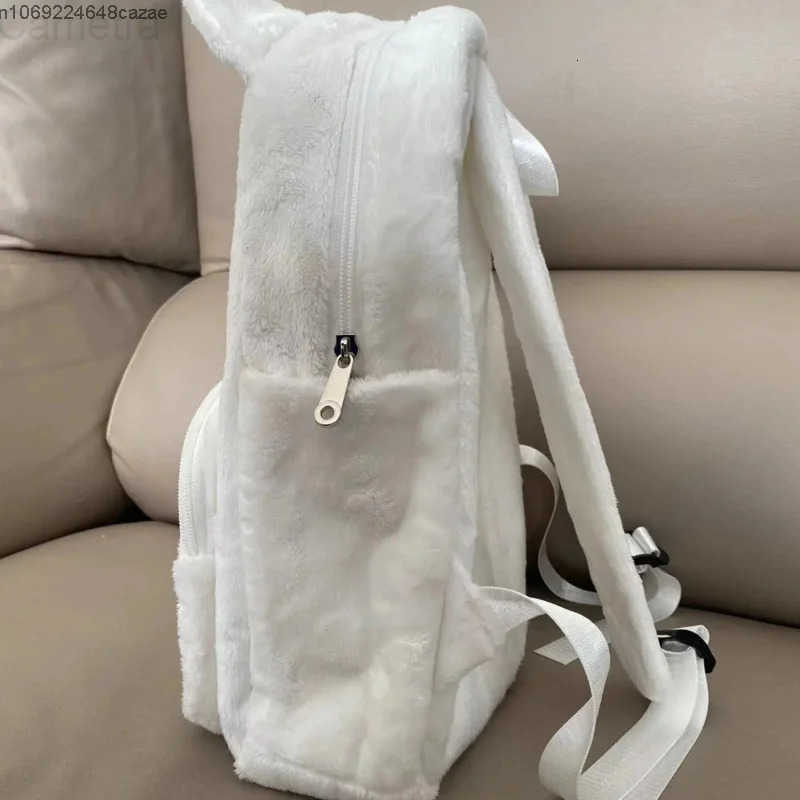 Sanrio Hello Kitty New Cute Embroidered Bow Plush Backpacks Y2k Girls Japan Style Aesthetic Bags Kawaii White Shoulder Bag Women H251216