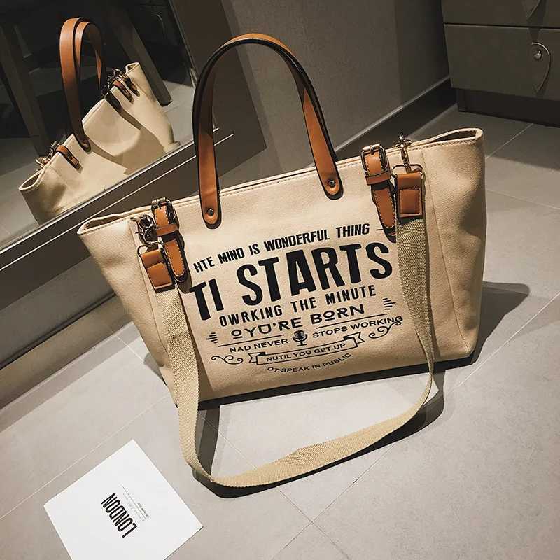 Design Crossbody Handbag Totes Female Vintage Large Capacity Messenger Bag For Women Fashion Canvas Shoulder Shopping Bag M251216