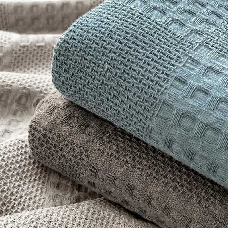 100 Cotton Throw Blanket Soft Breathable Waffle Blanket for Twin Queen King Bed Decorative Plaid Sofa Blankets Fall Blankets H251216 - view 6