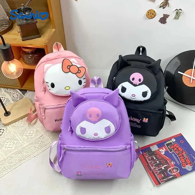 Sanrio kuromi Childrens Backpack Hello Kitty Cartoon Cute Anime Large Capacity Portable Exquisite Coin Wallet Vacation Gift H251216
