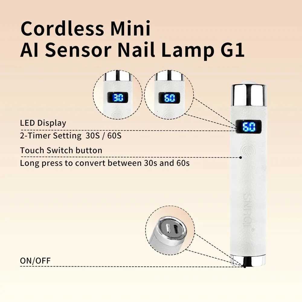 Mini UV LED Nail Lamp with Ai Sensor Desk Handhold Drying Lamp Cordless Portable Nail Dryer for Gel Nails Manicure Salon ToolsT251216