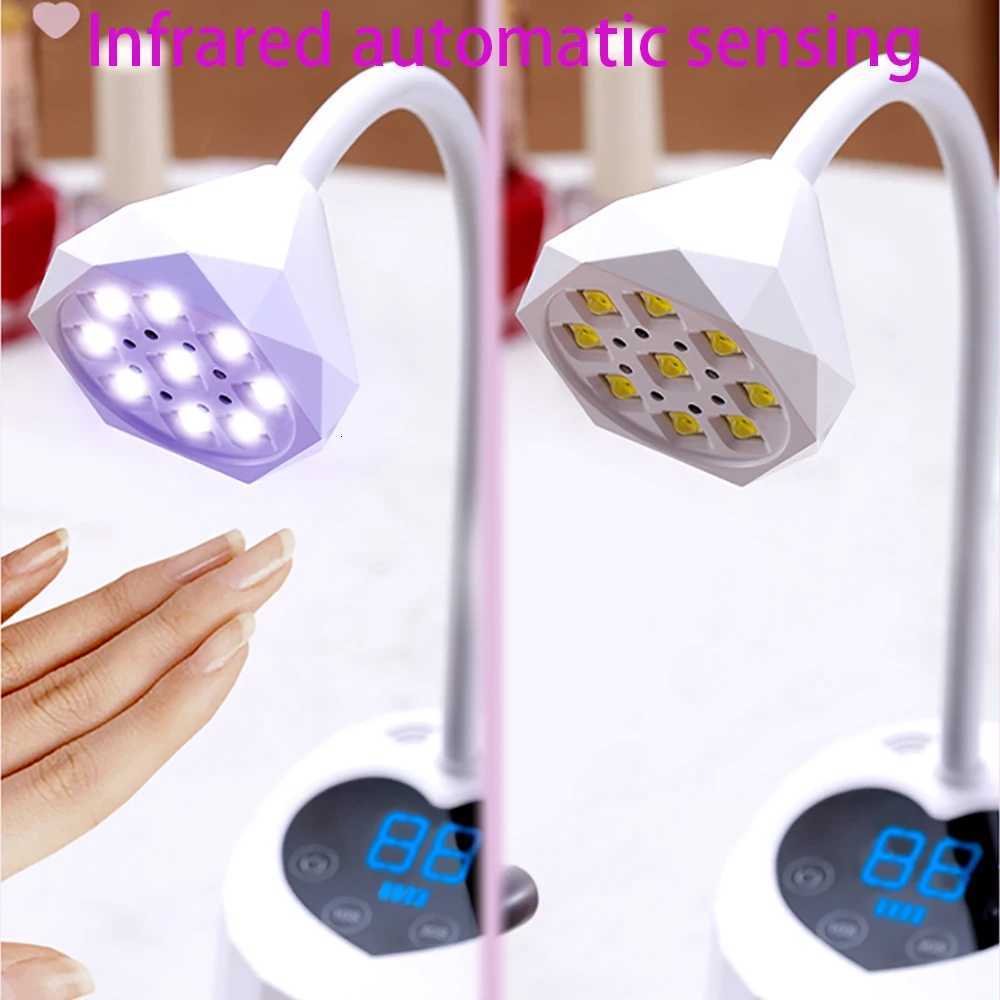 Wireless Nail Lamp LED UV Nail Dryer Rechargeable Auto Sensing Touch Control Fast Drying Nail Light 360 Bendable Table LampT251216
