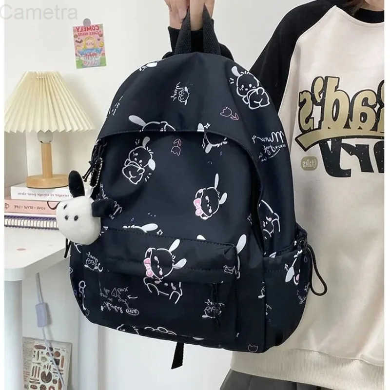 Sanrio Kawaii Pochacco Girlss Schoolbag Junior High School Student Soft Girl Backpack Female High School Student Large Capacity Bag H251216