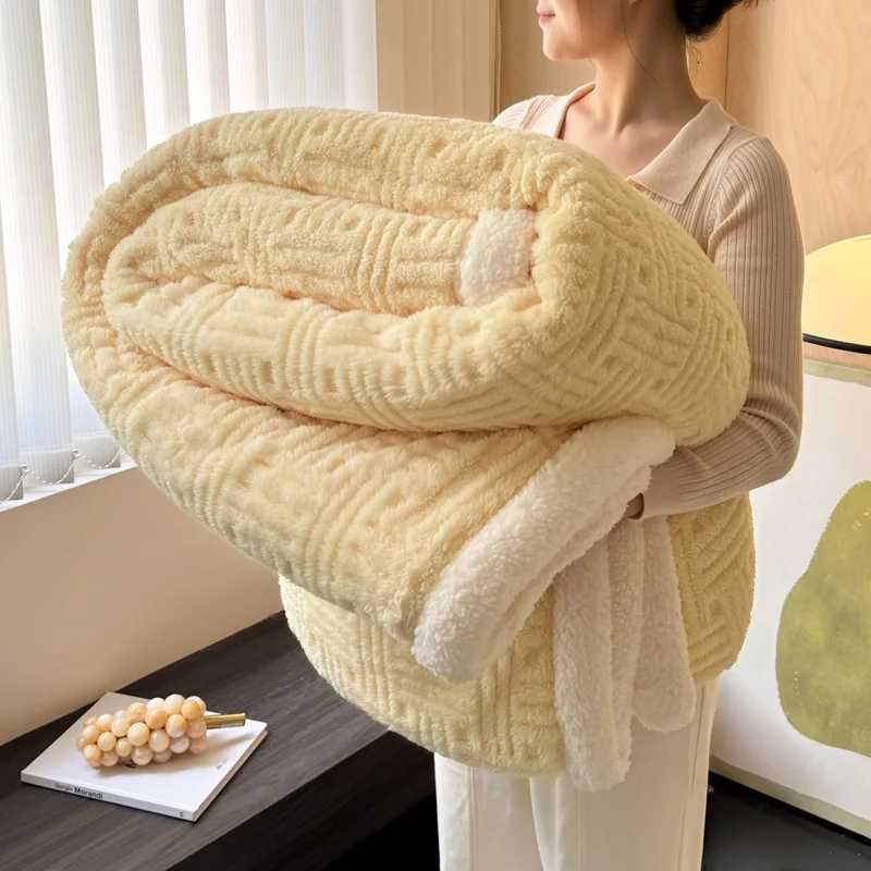 Winter Blanket Coral Fleece Blankets Office Shawl Nap Blanket Air Conditioning Duvet Bedding Warm Sheets 200230cm H251216 - view 3