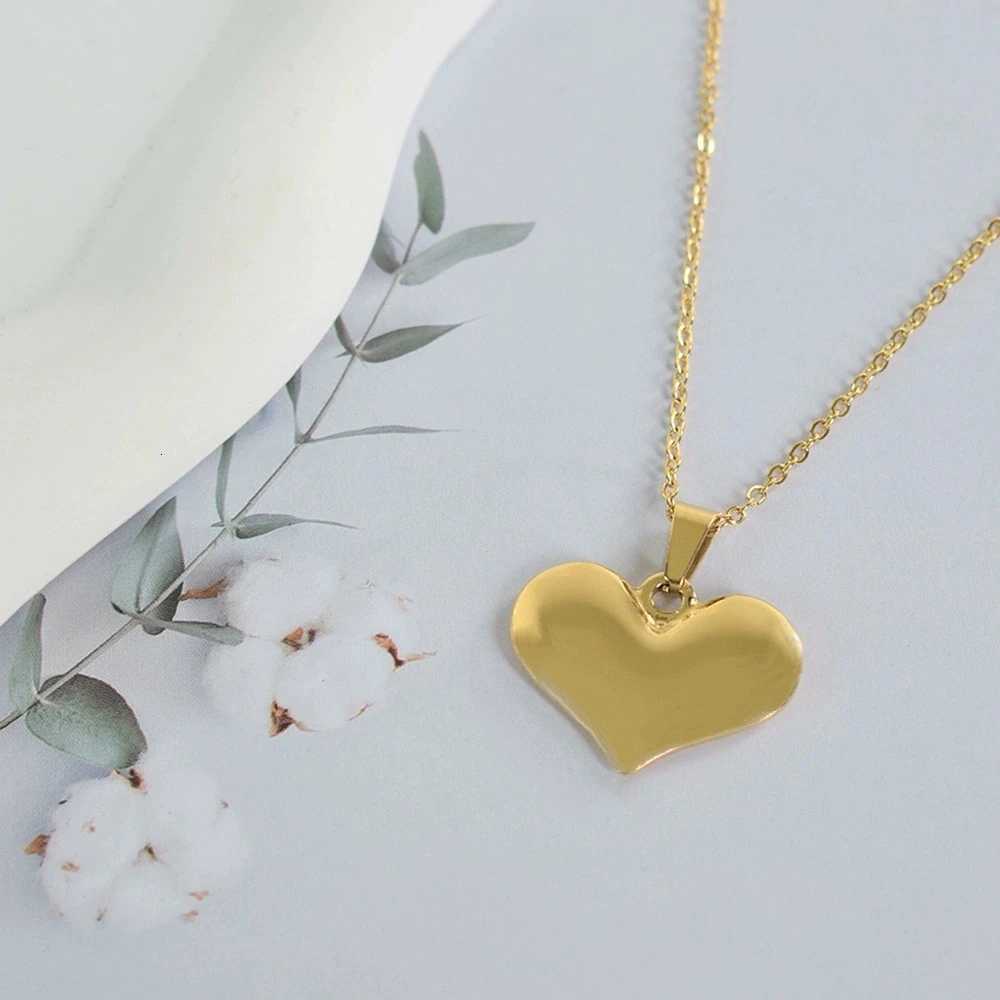 Fashion Exquisite Heart Pendant Simple Style StainlESS Steel CollaRBone Chain Temperament Womens Fashion Jewelry M251216