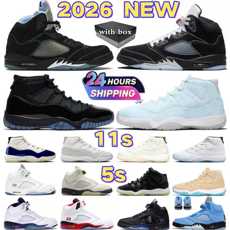 With Box 5s 11s OG basketball shoes 5 Tokyo Black Metallic Reimagined 11 Cherry Rare Grape Wolf Grey Alternate UNC White Toe Court Mens Women Outdoor Shoe Trainers