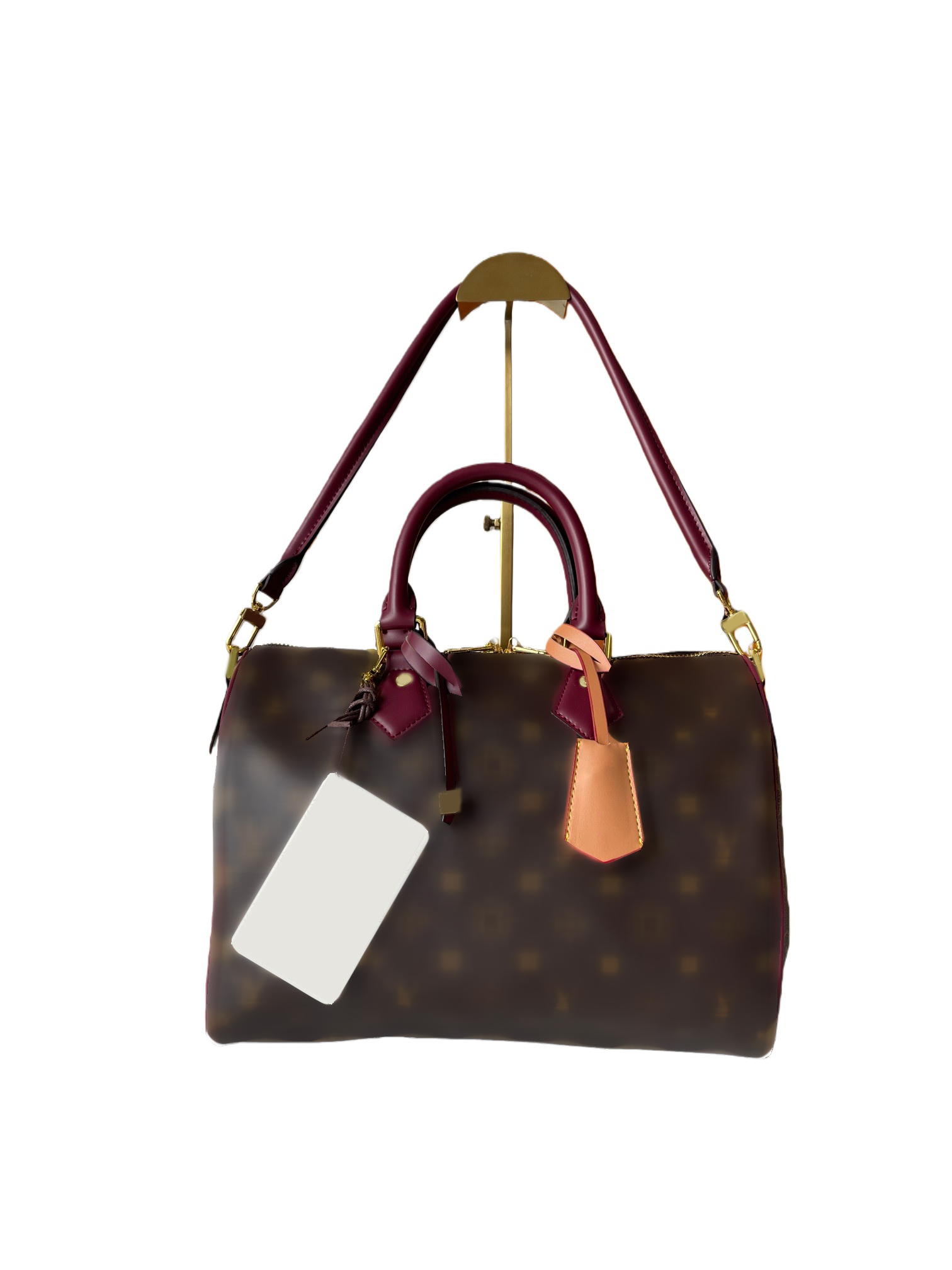 Luxury Genuine Cowhide Shoulder Bag Exquisite Canvas Texture, Shiny Accents