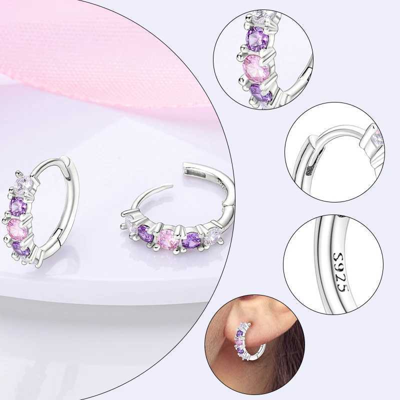 925 Sterling Silver Hoops Earrings Hypoallergenic Hoops Earrings With Zirconia Fashion High Quality Jewelry for Women Girls G251216