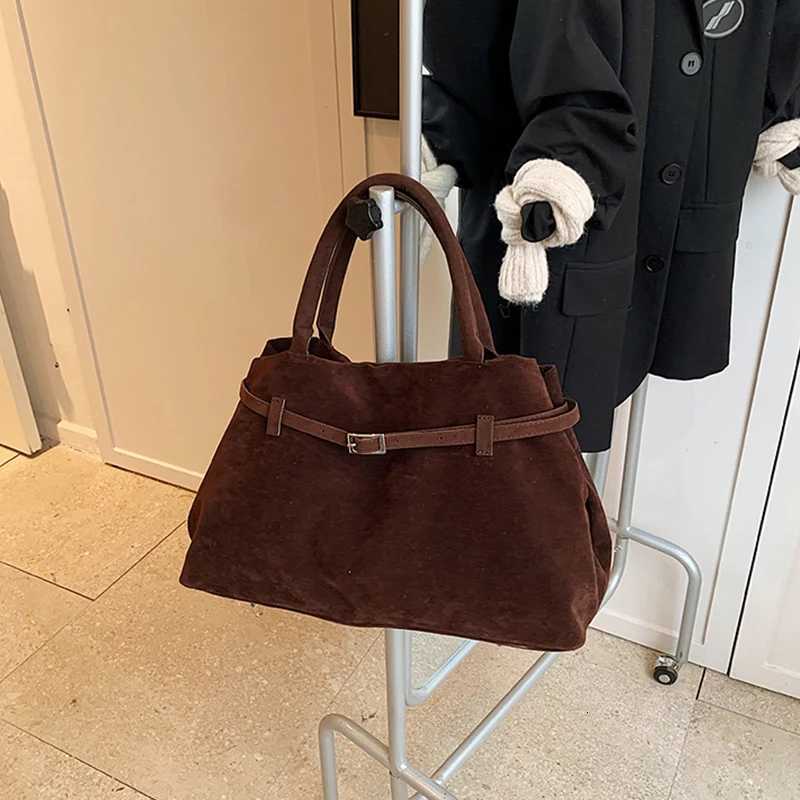 Decorative Design Solid Faux Suede Handbag Large Capacity Hasp Casual Tote Hot Sale Bags for Women Bolsas Femininas M251216