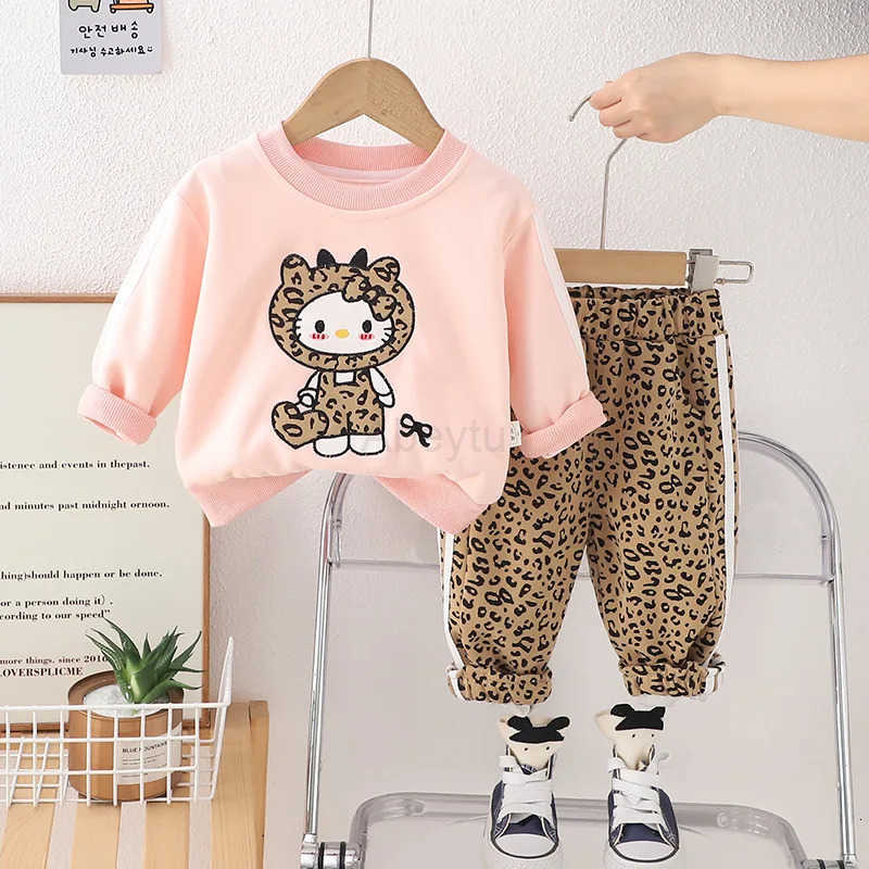 Sanrio Girls Clothing Sets Spring Autumn 2025 Children Sweatshirts Tops Pants 2pcs T-shirts Suit For Baby Tracksuits Kids Outfits 4 5Y H251216