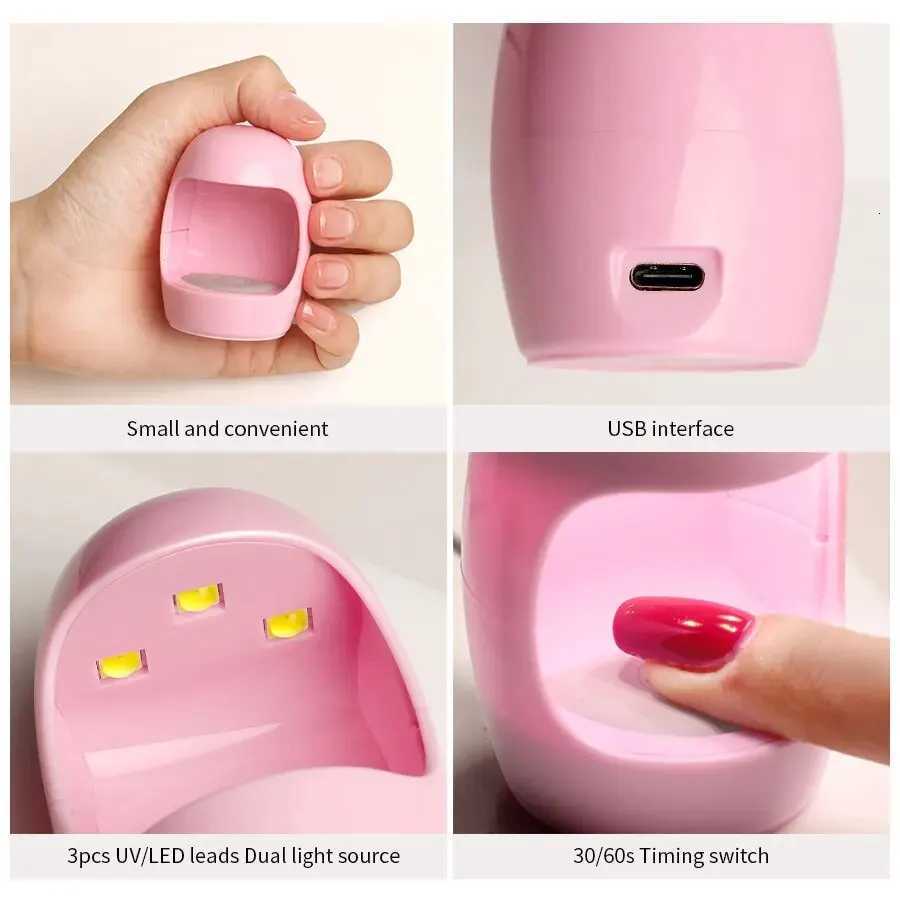 Mini Q-shaped Nail Lamp UV/LED Nail Dryer Quick Drying Nail Gel Nail Dryer For Home Nail Art DIYT251216