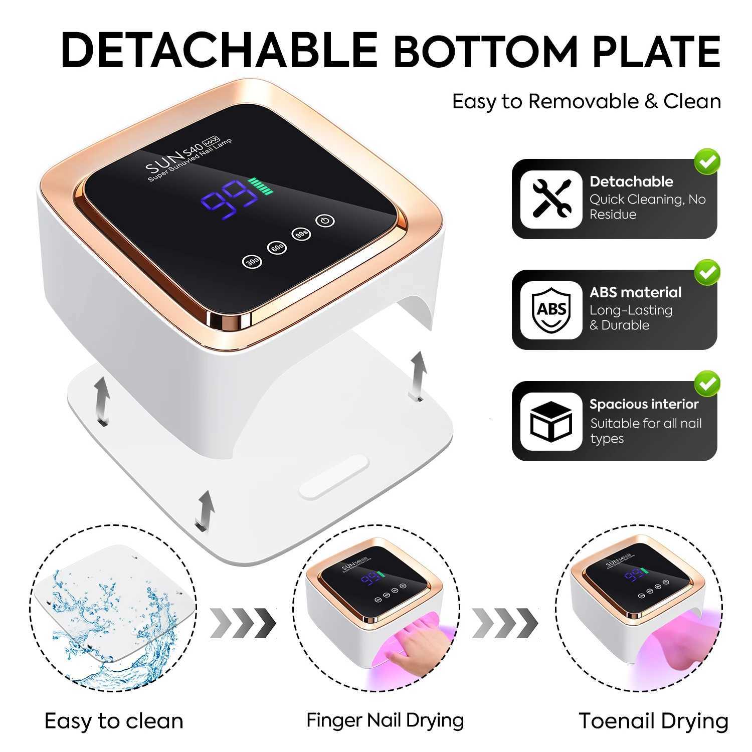 DianaBeauty UV Nail Lamp 57 LEDs Rechargeable Cordless Nail Dryer with 3 Timer Settings and Large Touch Screen UV Lamp for NailsT251216