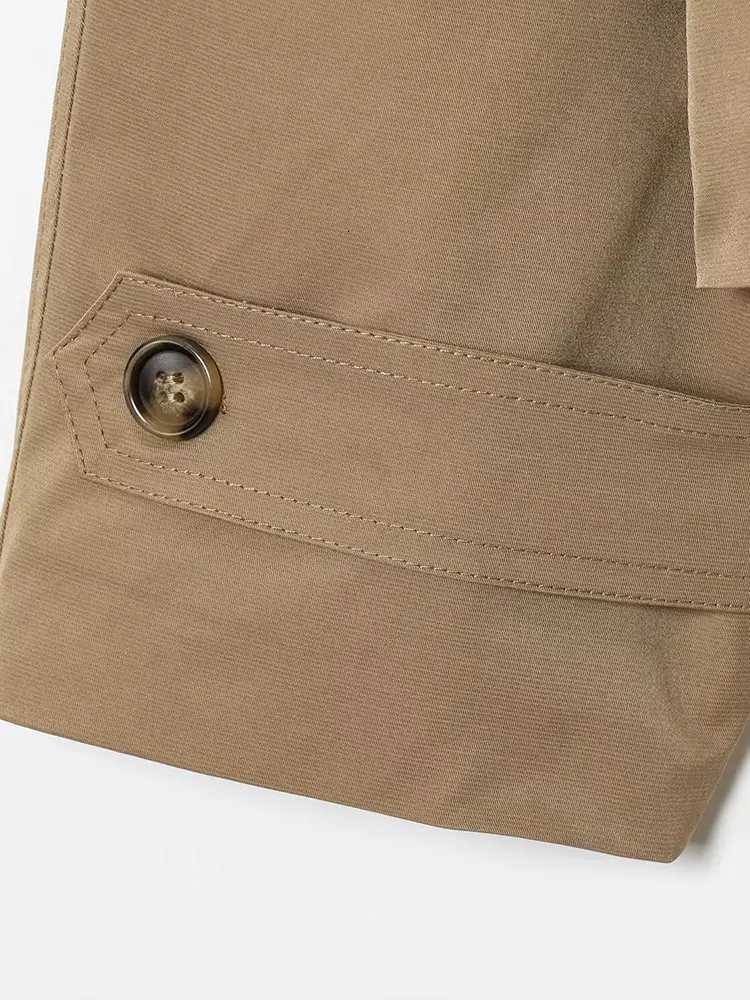 TFAFXY With Belt Women Jacket 2025 Autumn Long Sleeve Double Breasted Trench Coat Female Top Outerwear Y2KT251216