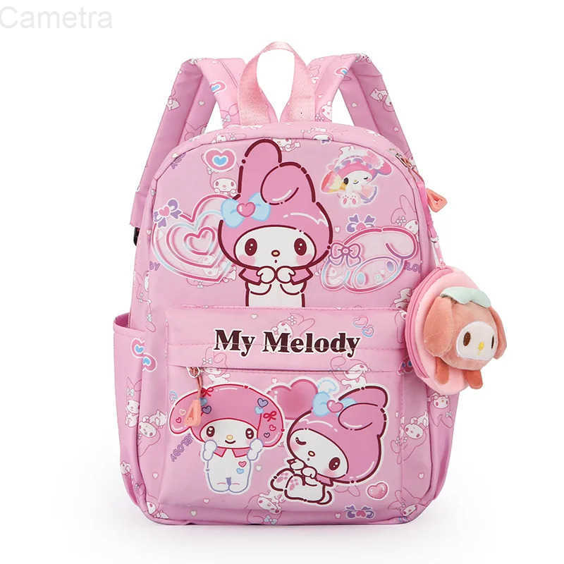 Sanrio Kawaii Hello Kitty Cinnamoroll Kuromi Childrens Schoolbags Cute Cartoon Large Capacity Student Lightweight Schoolbags H251216