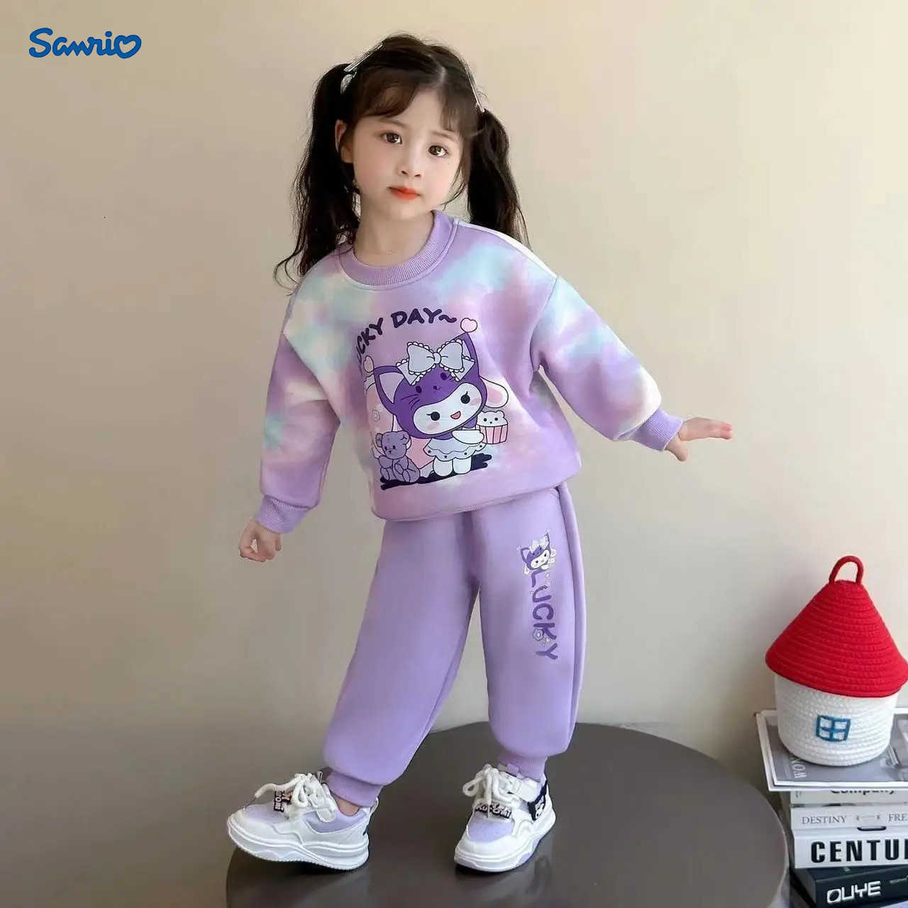 Sanrio Autumn Baby Girl Clothes Set Cartoon Printed Pullover Sweatshirts Top And Pants Bottom 2 Pieces Suit Kid Children Boy Tracksuits H251216112
