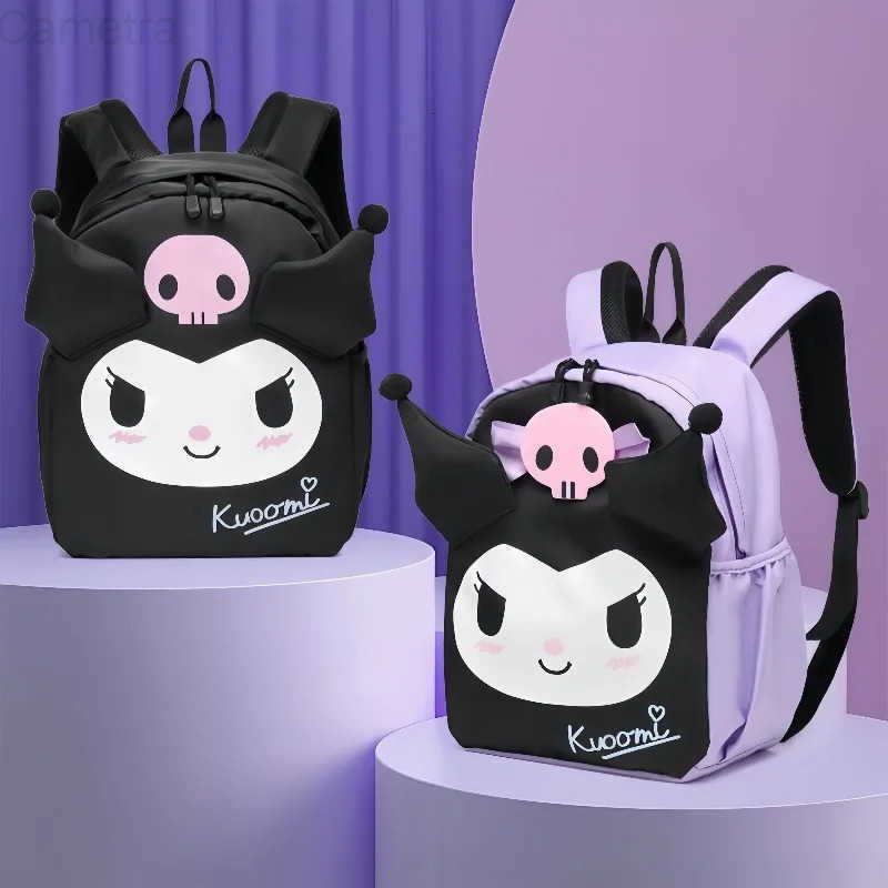 Sanrio Kuromi Backpack Kids School Bag - Waterproof Lightweight Zipper Closure Childrens Daypack - Cute Trendy Fashion Gift for Girls H251216