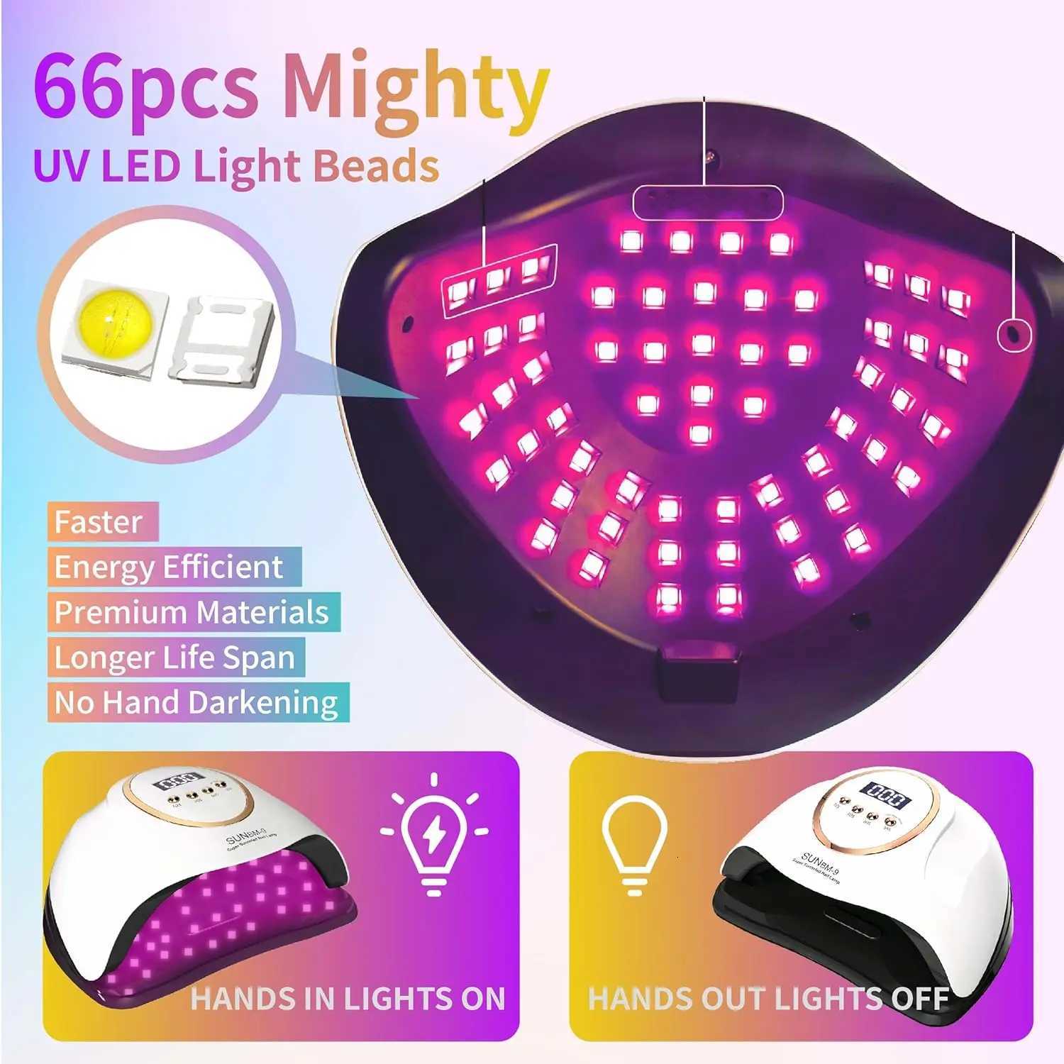 LED Nail Lamp For Manicure 280W Nail Dryer Machine UV Drying Lamp For Curing UV Gel Nail Polish With Motion Sensing LCD DisplayT251216
