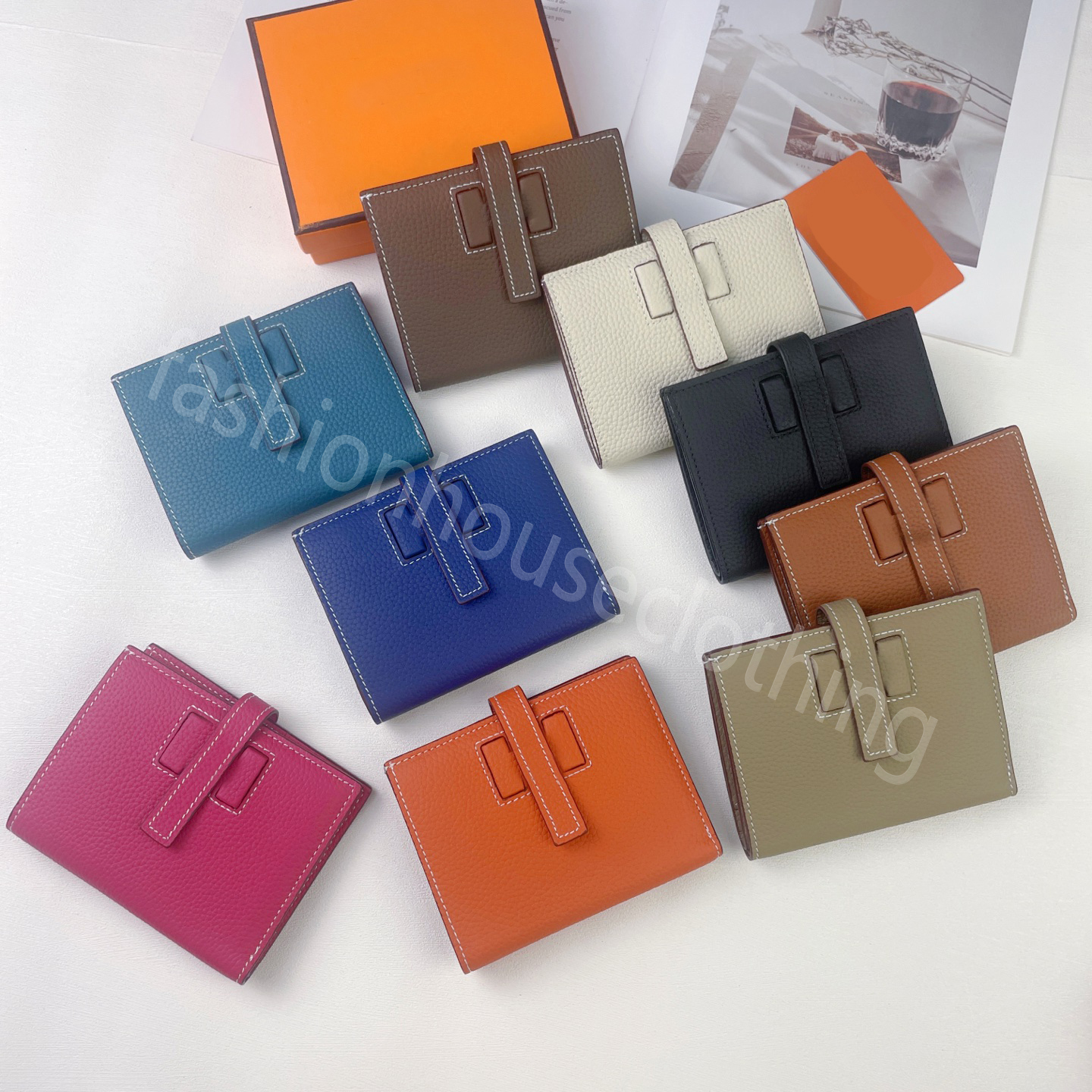 Free shipping men card holders designer wallet women purse genuine leather credit card wallet top quality H cardholder bag coin pouch with box