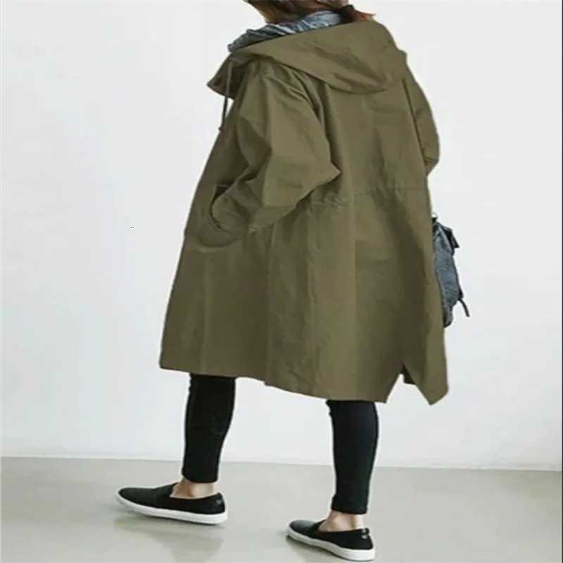 2025 Autumn and Winter New Korean Version Casual Loose British Trench Coat Medium and Long CoatT251216