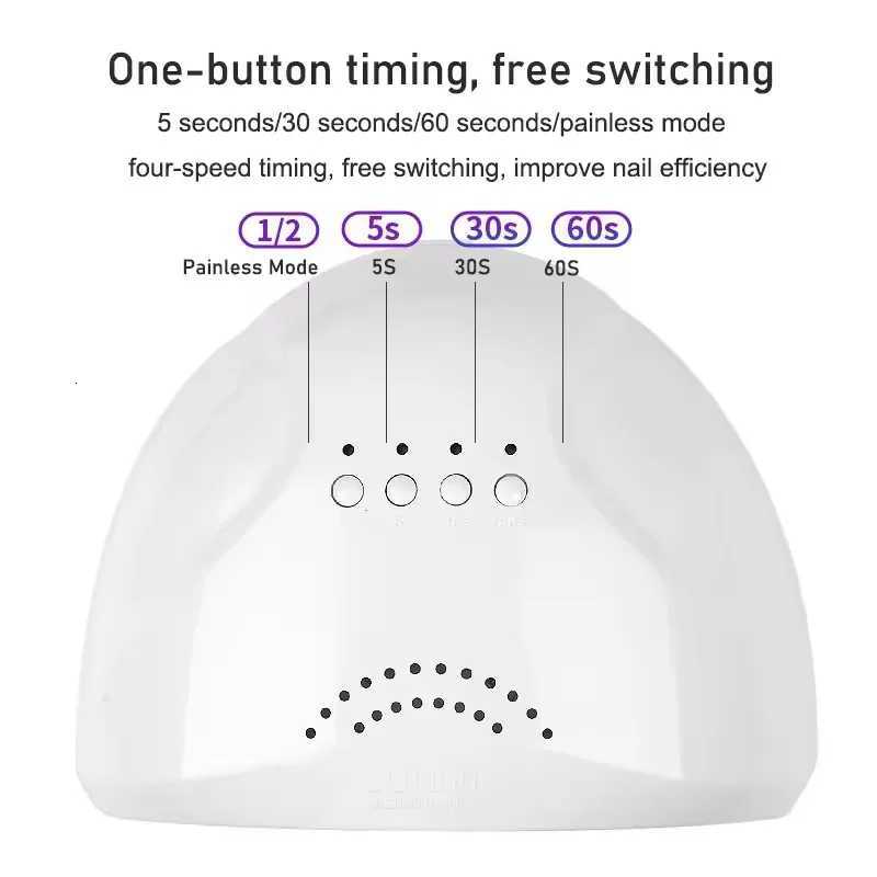 Portable 48W Nail Lamp for Gel Polish - Fast Curing UV/LED Light Dryer with 3 Timers for Home and Salon Manicure PedicureT251216