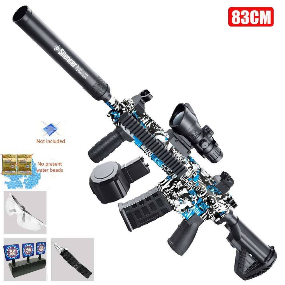 Safe Manual Reloading M416 Toy Gun with Bullet Cartridges and Automatic Return Target Can Fire 7-8mm Gel Balls Outdoor Toy Parent-Child Toy H251216