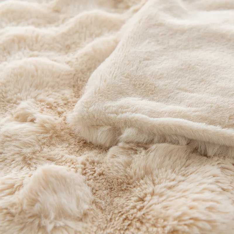 Bubble Faux Rabbit Fur Thicken Warm Throw Blanket Autumn Winter Office Nap Sofa Blanket Solid Color Soft Fluffy Plush Blankets H251216 - view 5