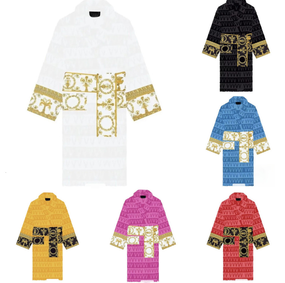Bathrobe Long Bath Robe Mens Womens Unisex Sleepwear Letters Printing Blend Woolen u0026 Cotton Fabric kjiu