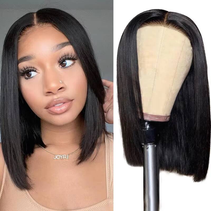 12A Grade Super Double Drawn 4x4 Lace Closure Vietnamese Raw Hair Bone Straight Short Bob Wig Cheap Glueless Human Hair Wigs