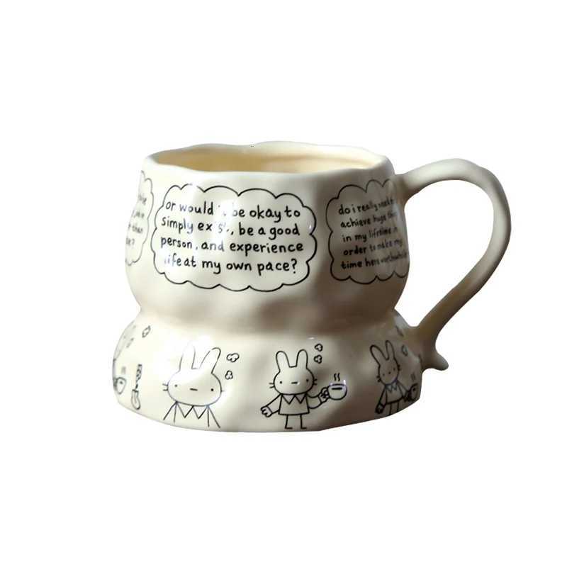 Cute Handmade Rabbit Ceramic g Latte Coffee gs Off High-value Milk Cups Holiday Gift Water g Living Ro Decoration H251215