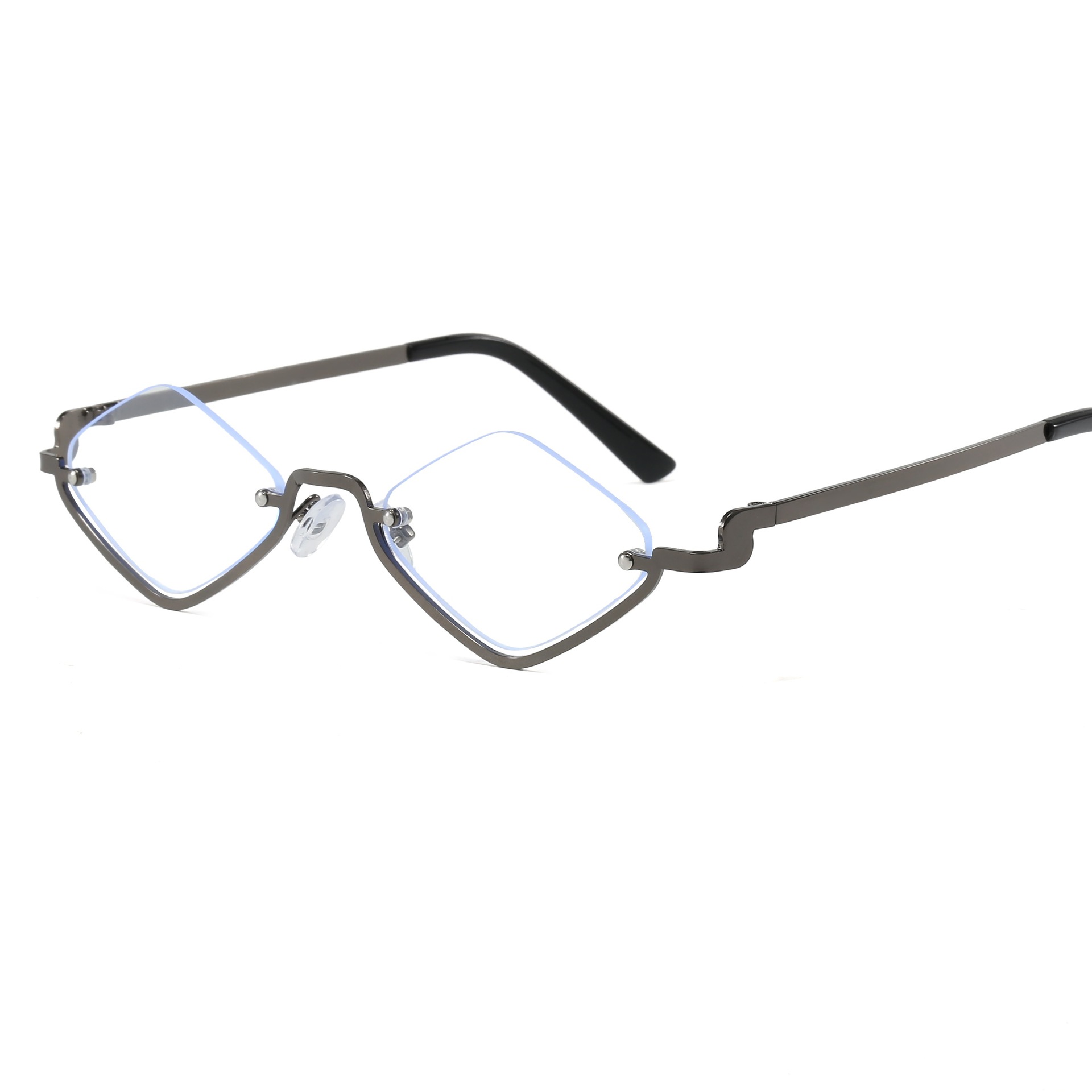 Sunglasses Designer Luxury sun glases for women Elegant Rhombus shaped Semi rimmed eyeglasses men Driving eyewear vacation Protection sunglass