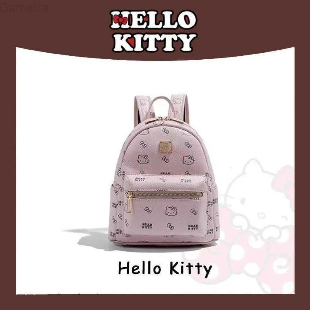Sanrio Hello Kitty Pu Backpack Bag Cartoon Anime Cute Waterproof Backpacks Students Bag Kids Girl Gift Knapsack Kawaii Kids Bags H251216