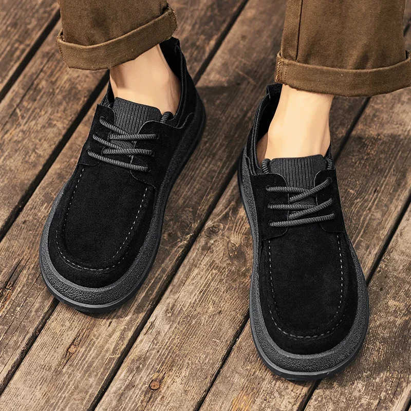 Autumn Wide Toe Spring New Mens Cowhide Fashion Versatile Single Short Boots Soft Leather Mens Boots Zapatillas De Deporte H251216 - view 5