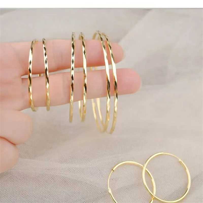 Somilia -925 Sterling Silver Big Hoop Earrings New Fashion 18k Gold Womens Round Earring Collection 20mm Jewelry G251216