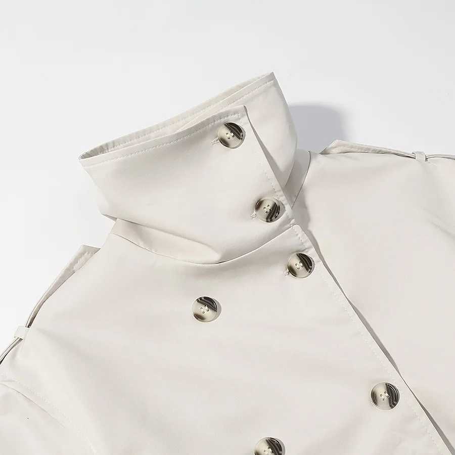 Autumn New Beige Lapel Long Trench Coats With Belt Fashion Double Breasted Loose Women Windbreaker Winter Female OvercoatT251216