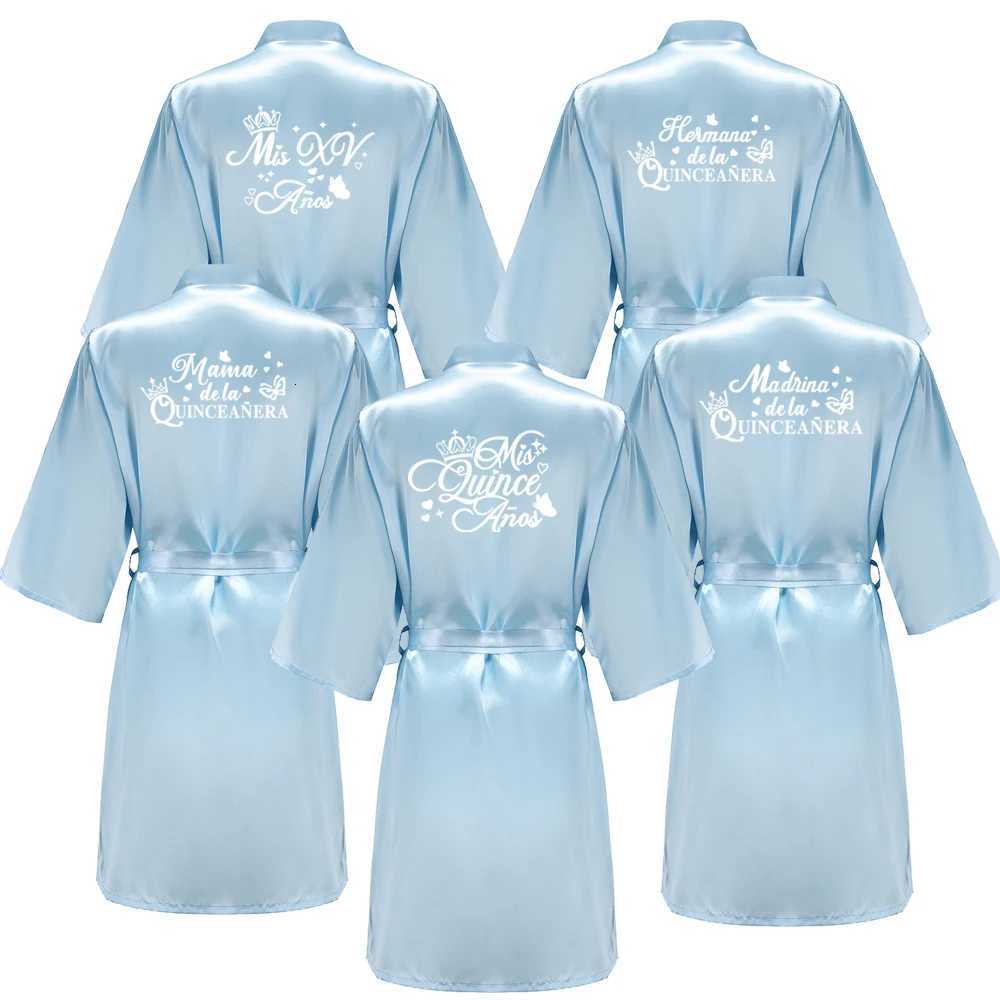 Princess Sweet 15 Years Girl Birthday Party Robes Quinceanera Robe Mis XV Bathrobe Silkly Nightgown C251216