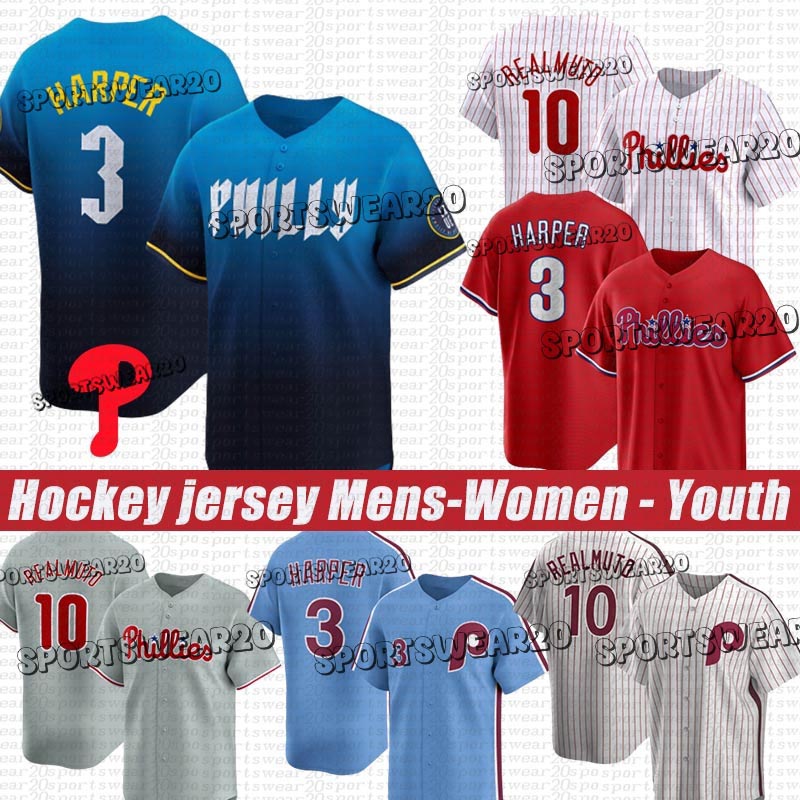 Bryce Harper Philadelphiaes Jerseys Phillies jersey Trea Turner Aaron Nola Kyle Schwarber Zack Wheeler Ranger Suarez Nick Castellanos Baseball Jerseys