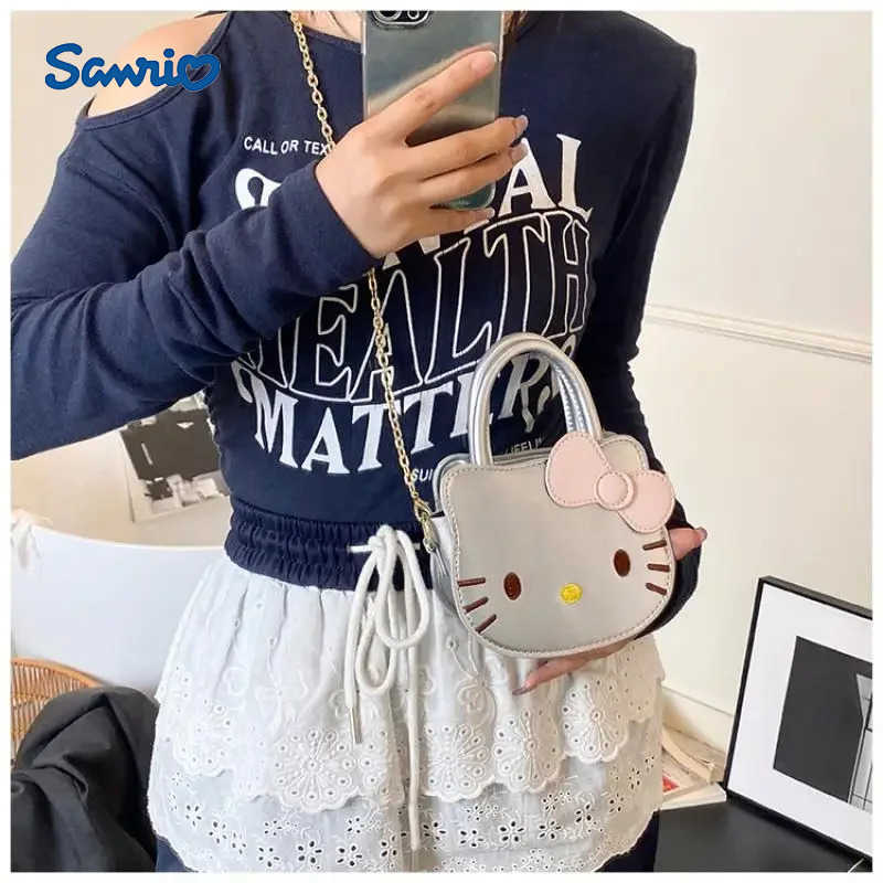 Sanrio Hellokittys Cartoon Crossbody Bag Girl Handbag New Summer Cute Portable One Shoulder Bags for Woman Bucket Bag H251216
