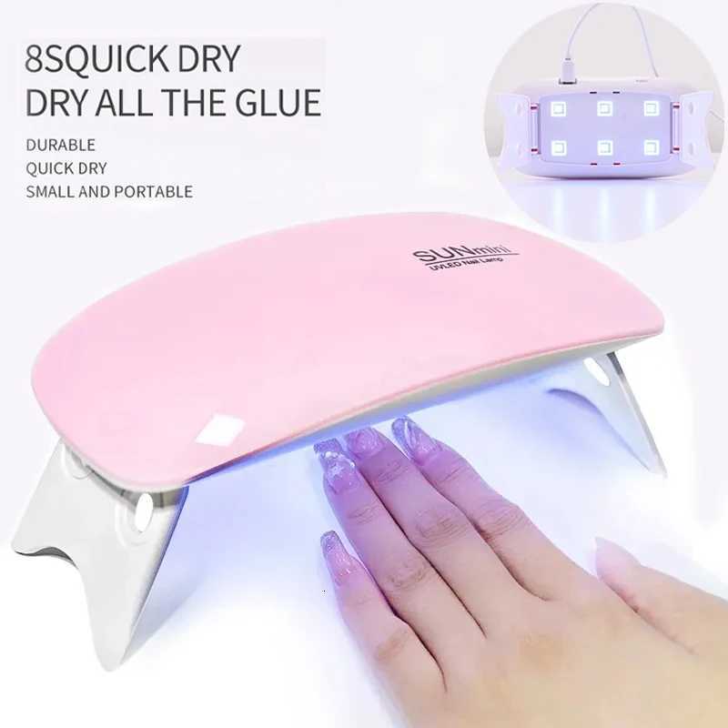 6W portable nail dryer Mini Rechargeable 6 LEDs UV manicure lamp nails gel curing tool for quick drying Polish varnish machineT251216