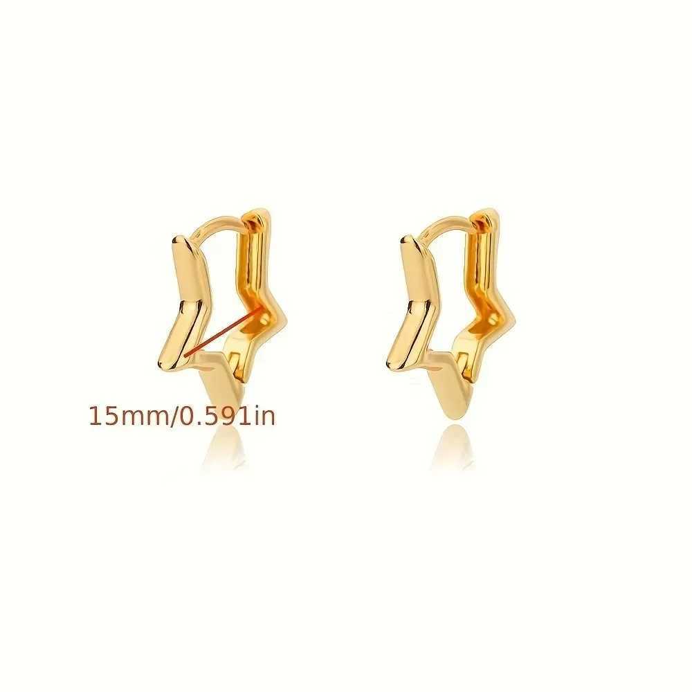 Stainless Steel Star Earrings For Women Gold Color Geometric Star Hoop Earring Girl Jewelry Hypoallergenic Accessories G251216