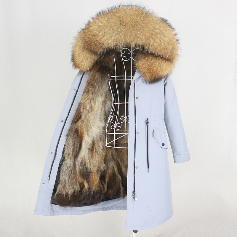 Winter X-Long Gray Natural Real Fox Fur Jacket Coats Men Fashion Real Fur Coat Long Parkas Winter Black Parka Removable 240809