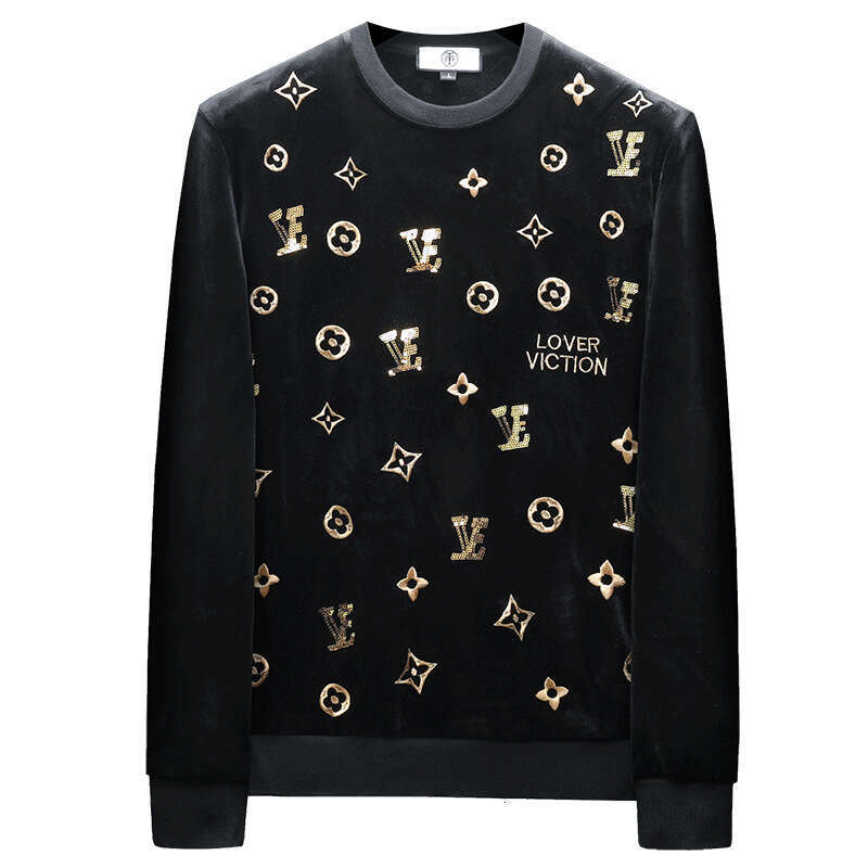 Autumn And Winter Men's New Large Size Velvet Fleece Thickened Sweatshirt 7306