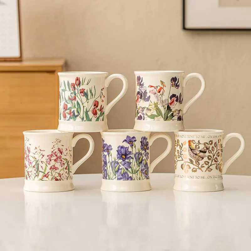 Vintage g Ceramic Drinking Cup High Aesthetic Breakfast Cup Milk Cup Coffee Cup He Couple Cup With Handle H251215