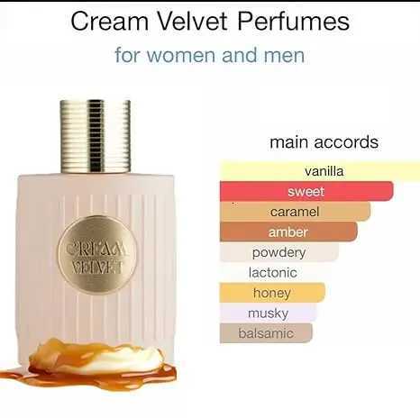Cream Velvet Perfume 34 OZ EDP Spray - Gourmand Fragrance Creamy Butter Golden Caramel Fresh Heavy Cream Perfume Caffe Latte Lo W251216