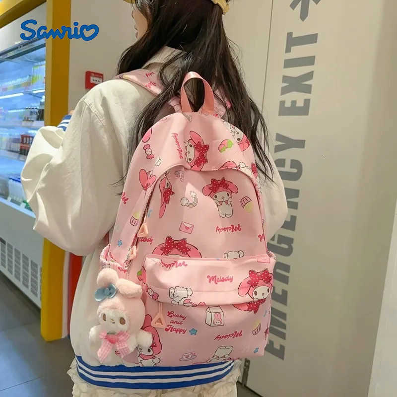 Sanrio My Melody Backpack New Cute Cartoon Large Capacity Light Kids Girls Clothes Student Bag Fashion Girl Childrens Clothing H251216