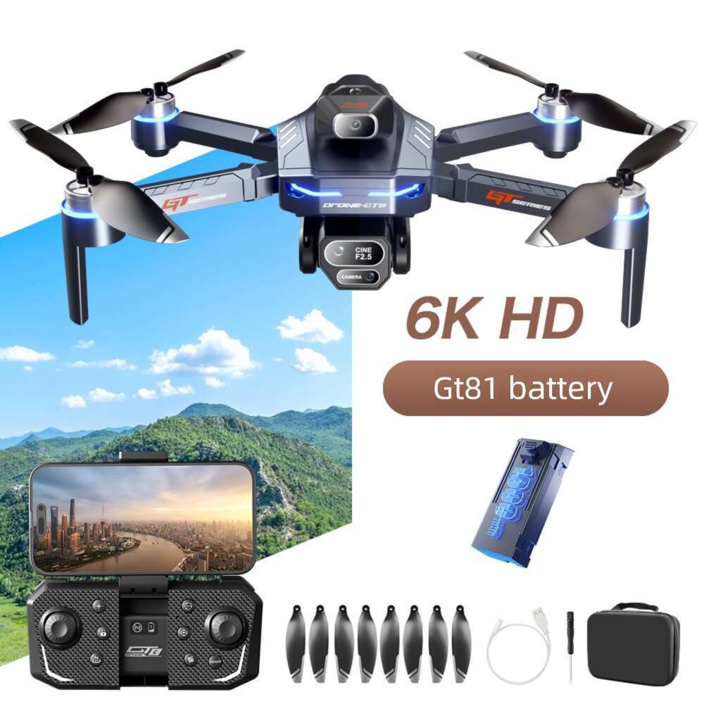 Famous Brand Cross Border Drone GT Three Camera Aerial Photography Four Axis Flight Battery Display Over Distance Reminder Remote Control Toy Airplane